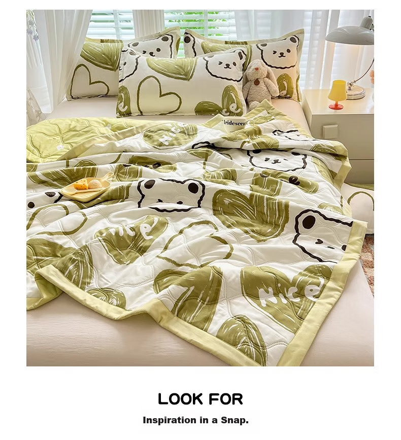 AVIVI Fiber Quilt, Washed Cotton Summer Cool Quilt, Thin Quilt, Air Conditioning Quilt, 2.5 Jin, 200*230cm, [Forest-Themed Little Bear] 7