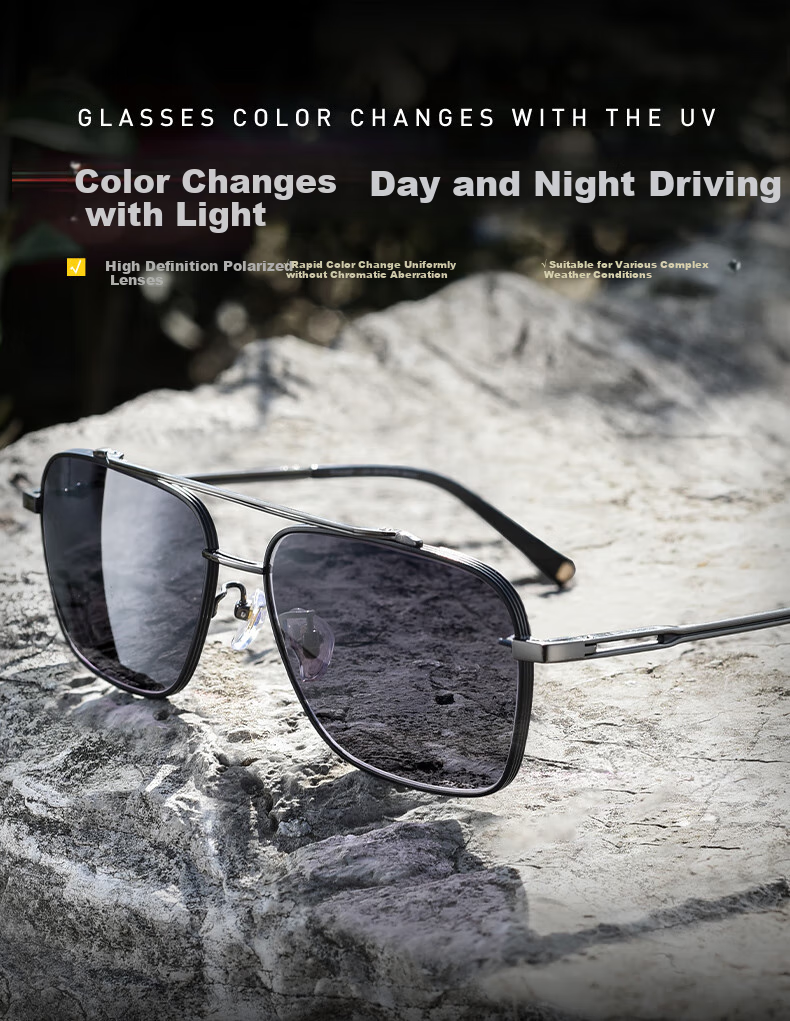 CAPONI Polarized Sunglasses for Men, Photochromic Sunglasses for Day And Night Use, Driving-Specific Glasses, UV Protection And Sun Protectio 1