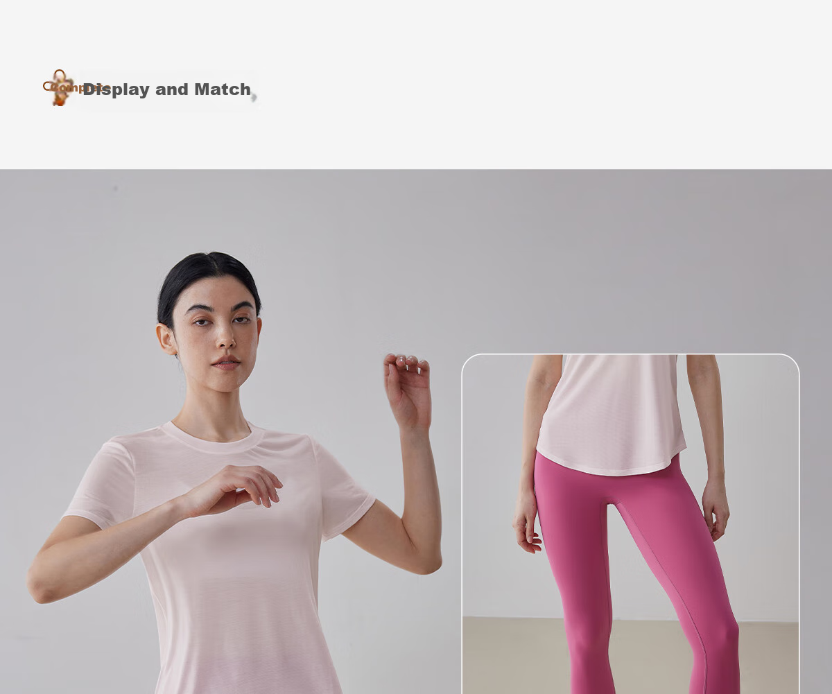 Gigt Quick-Dry Sports Short Sleeve for Women, Summer Tencel Breathable Round Neck Fitness Wear Yoga Top, Light Mist Pink, S 19