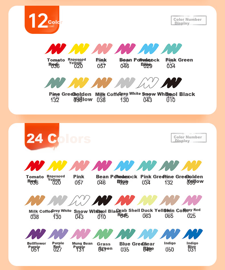 BAOKE [Bestseller] MP2921-1212 Color Water-Based Acrylic Marker Single-Tip Wear-Resistant Art Drawing Instant Photo Graffiti Pen Painting Pen Boxed Watercolor Pe 9