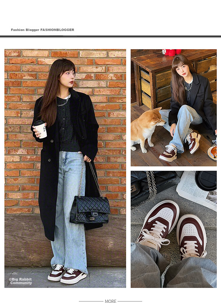 Le Saunda Zhang Yifan Same Style Thick-Soled Red And White Colorful Panda Casual Sneakers Women's Shoes 66503 Anke La Red BOL35 11