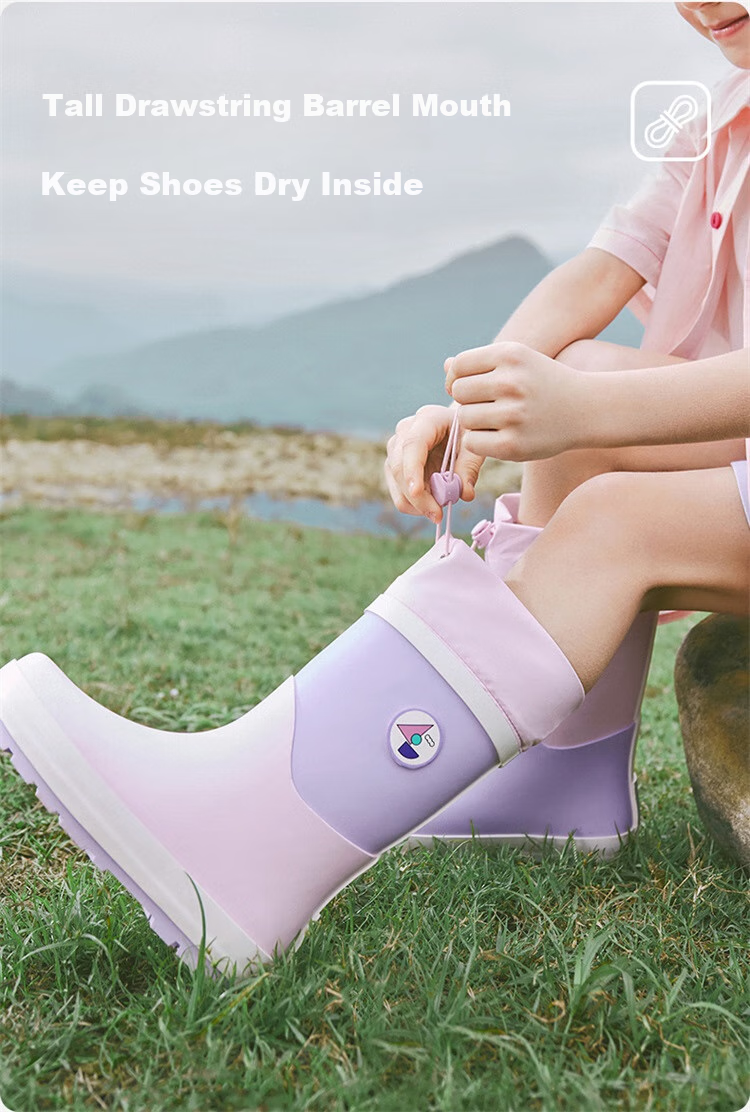 Lemonkid Children's Rain Boots, Non-Slip Water Shoes for Boys And Girls, School-Specific Rain Boots for Kids, Sequin Pink And Purple, Size 26 10