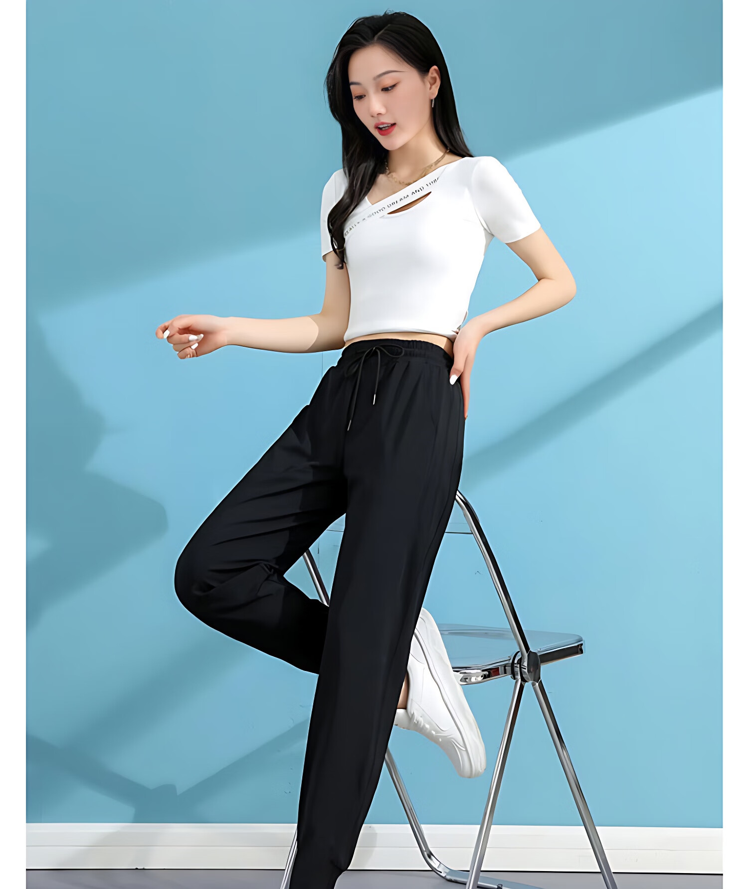 LangSha Ice Silk Sports Pants for Women, Summer Lightweight Loose Casual Pants, Harem Joggers, Black Slimming Quick-Dry Women's Trousers 16