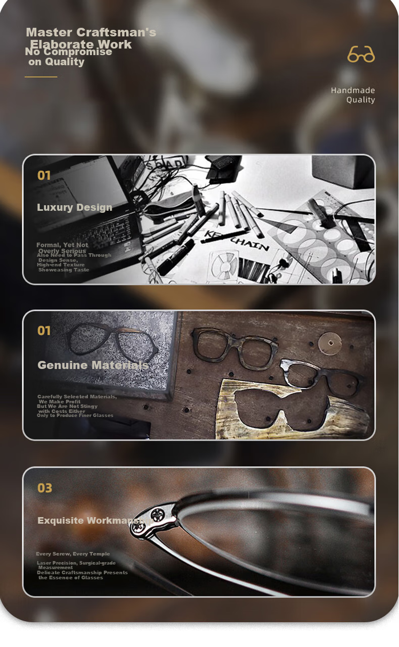 Fushikang Reading Glasses for Business Men, Anti-Blue Light, Ultra-Light, High Definition, Imported Presbyopic Glasses F1013 Black Gold +250 Degrees 7