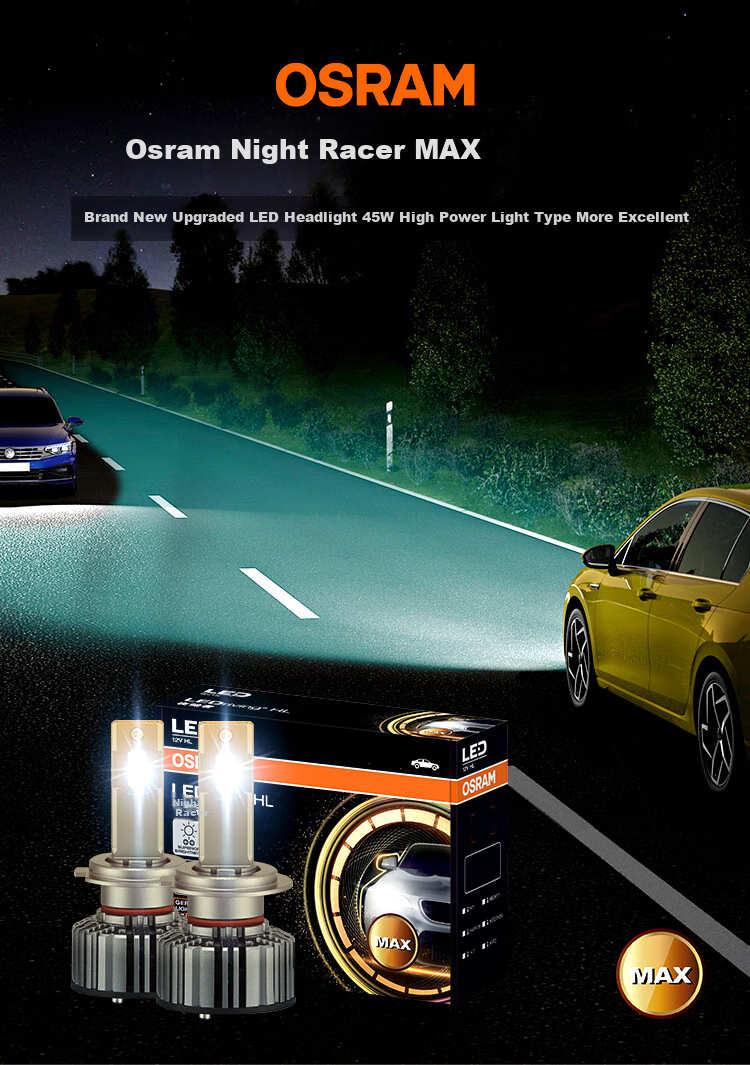 OSRAM Automotive LED Headlights, Automotive Bulbs, High Beam, Low Beam, Yechizhe MAX H8/H11, 12V, 45W 2