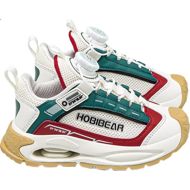 Детские спортивные кроссовки HOBIBEAR 512005, весна-осень, для мальчиков и девочек, белые с красным, размер 30