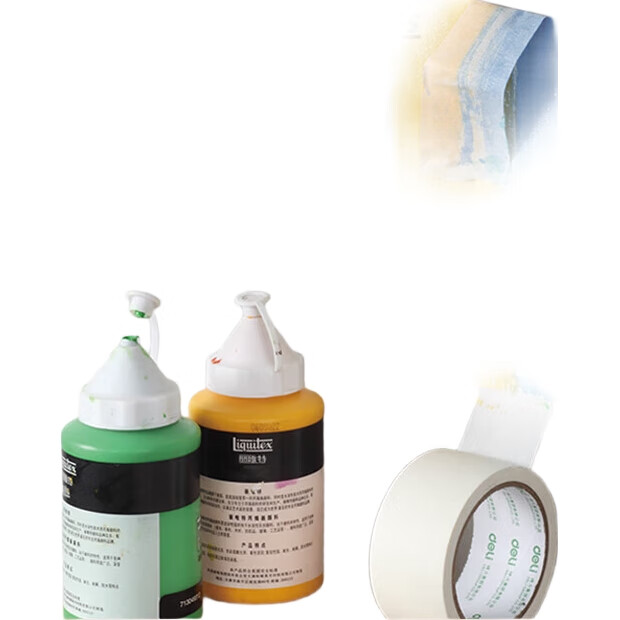 Малярная лента Deli 30674, 50 мм x 50 ярдов, 145 мкм, 4 рулона, для искусства, рукоделия, разделения цветов, маскировки, защиты краски