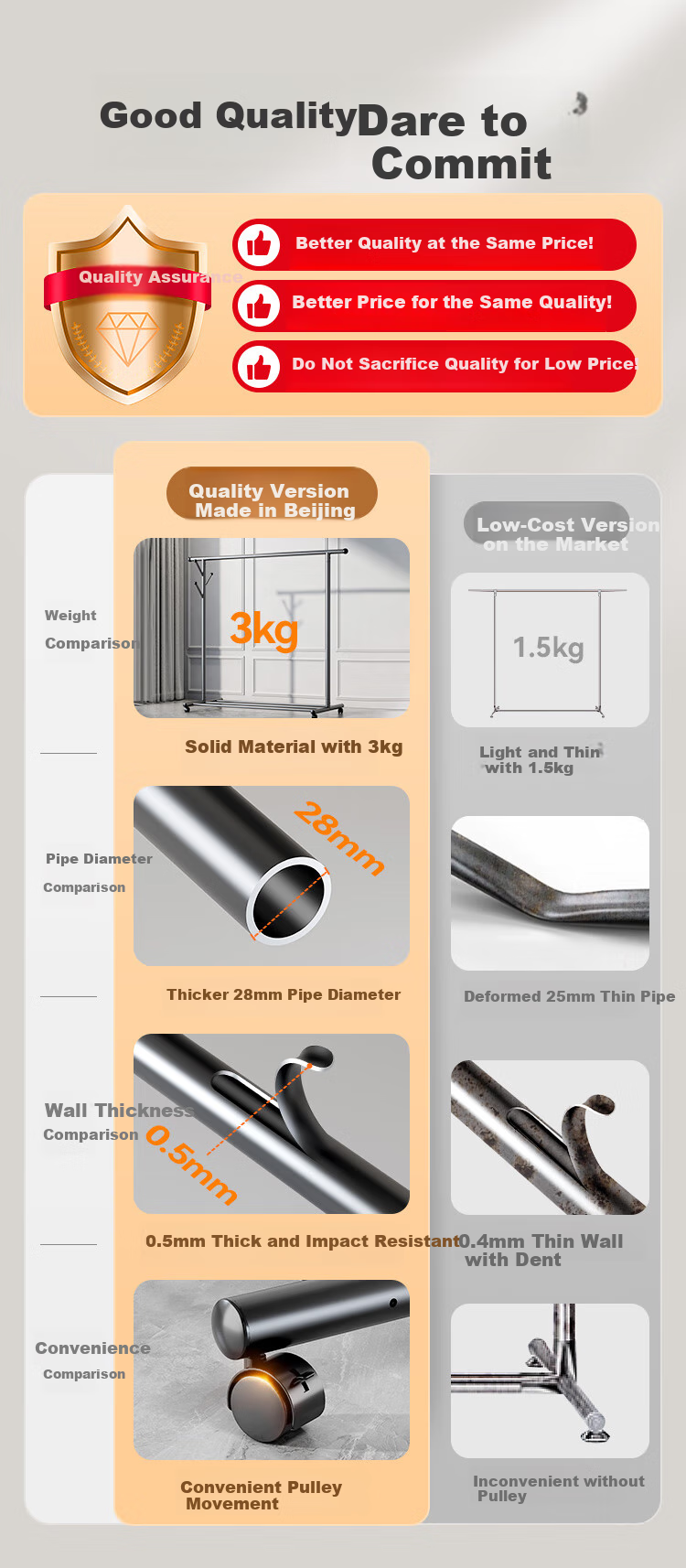 JD Original Bedroom Balcony Clothes Rack, Movable Floor-Standing Drying Rack, Indoor Clothes Hanger, 1.3 Meters, Volcanic Ash Color 1