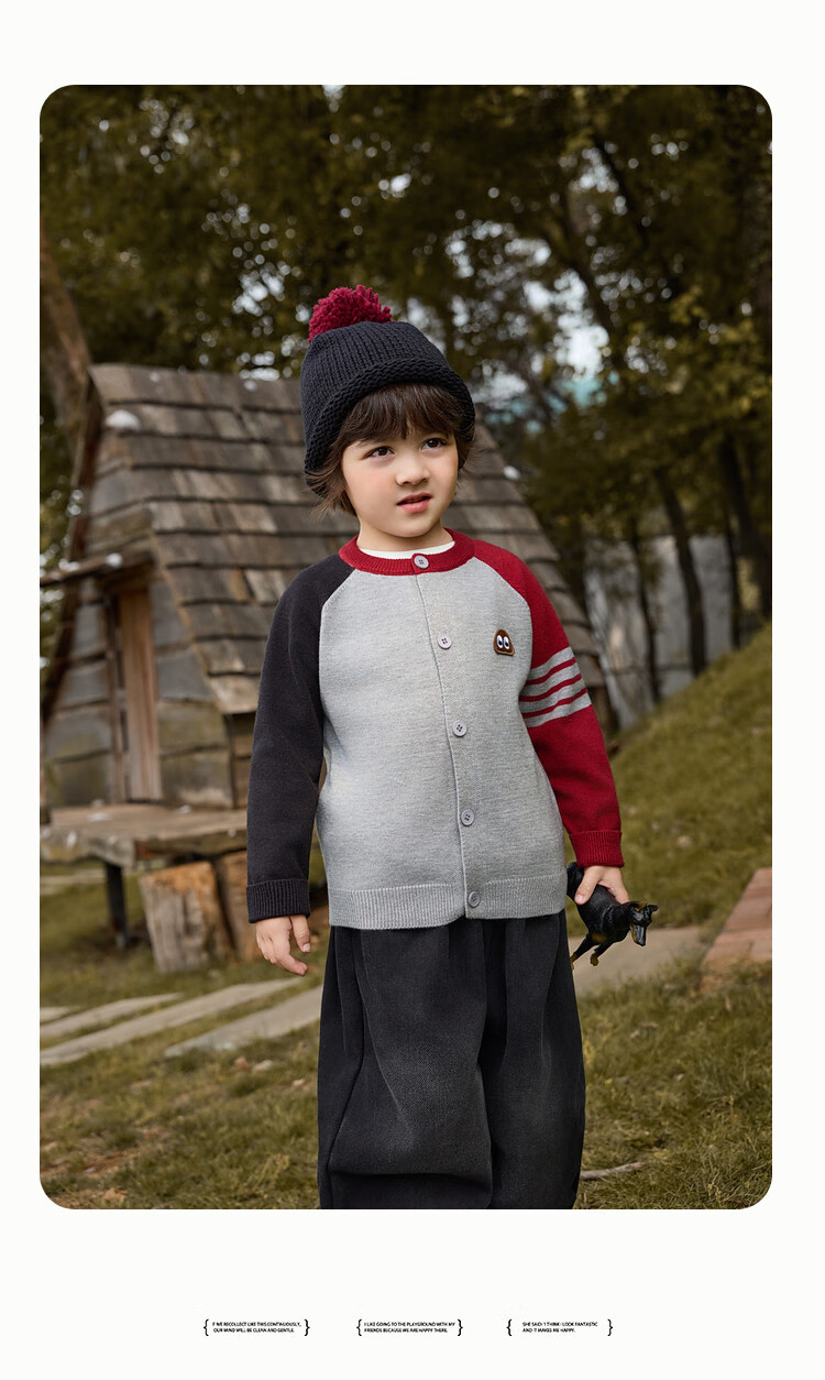 ASK JUNIOR Academy Style Children's Long Sleeve Sweater 25 Autumn Toddler Colorblock Fleece Yarn Knit Cardigan Boys Sweater 15