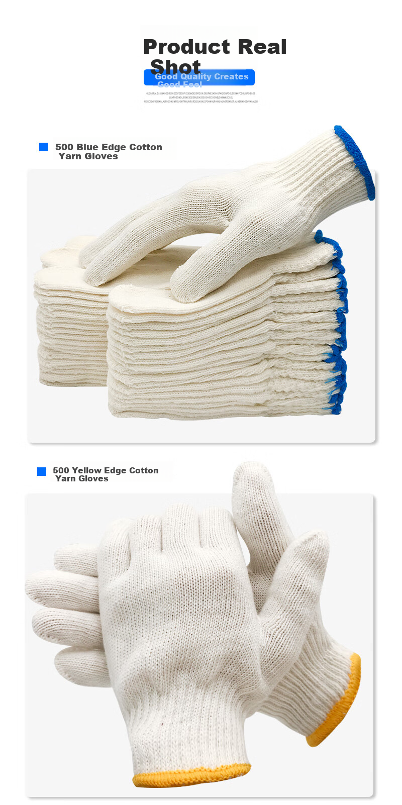 Teweiqiang Cotton Work Gloves, 30 Pairs/pack, 800 Red Edge, Thickened, Non-Slip, Wear-Resistant, Industrial White Cotton Yar 9