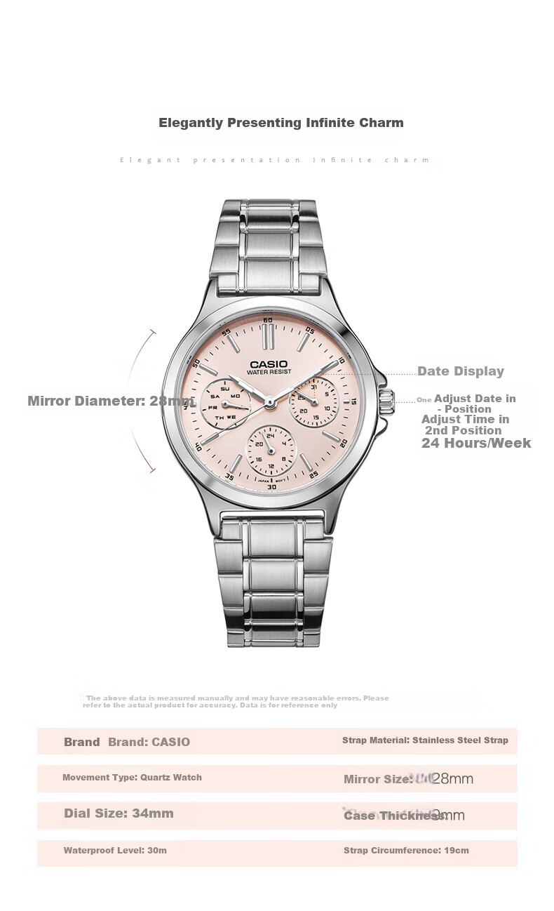 CASIO Women's Business Leather Strap Analog Quartz Watch [Valentine's Day Gift] LTP-V300D 2