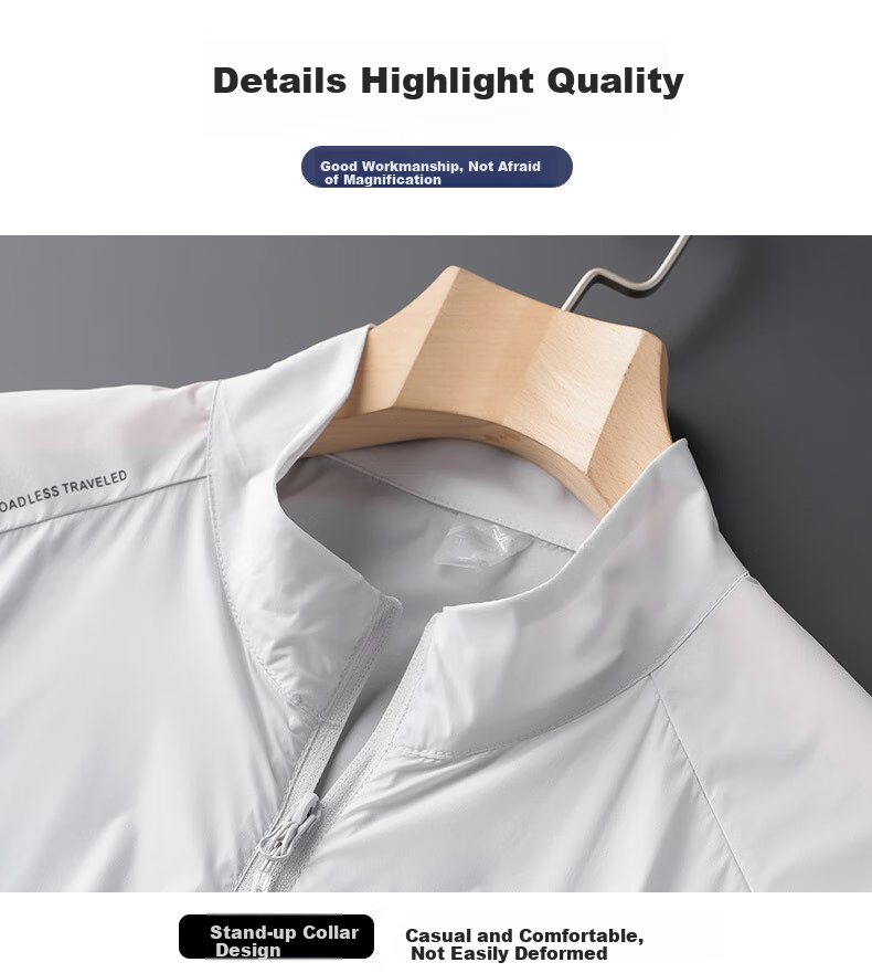 ROMON Sun Protection Jacket for Men, Long Sleeve Lightweight Breathable Skin Coat, Dark Gray Hooded, 5XL 10