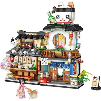 Конструктор Loz 1232 Izakaya, уличный вид, модель сборная, подарок для детей 6-12 лет, 789 деталей