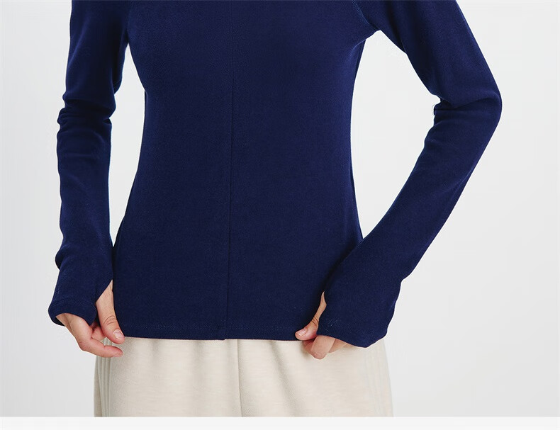 Navikail Italy Small Sailboat Women's Half-Open Collar Long Sleeve Slim Fit Warm Base Layer Skin Jacket 2335045501 Blue M 1