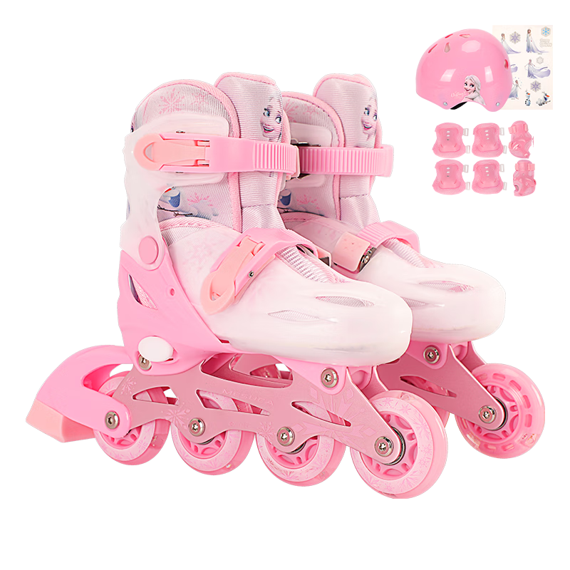 Disney Pink Ice Skates, Inline Roller Skates, Professional Class Skating Shoes for Children, Gift-Giving
