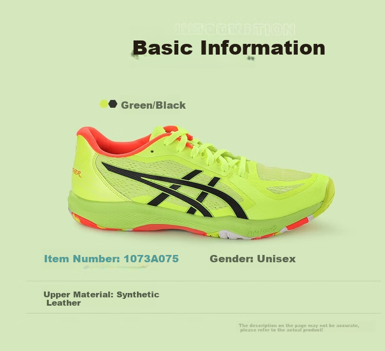 ASICS DYNAFEATHER 1073A064-101 Table Tennis Indoor Sports Shoes Size 40.5 4