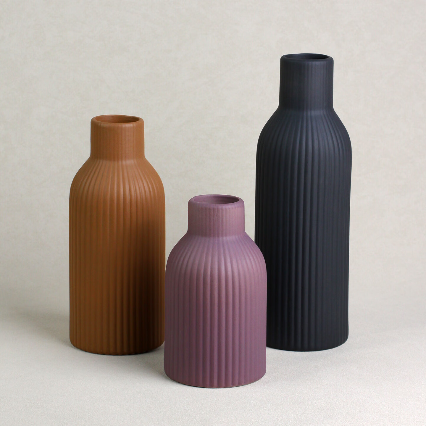 Qiju Yaji Ceramic Vase Nordic Morandi Color Luxury Light Decoration Fresh Flower Water Table Arrangement 3-Piece Set 20229 6