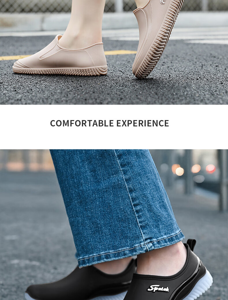 FOOTOPPO Women's Rain Boots, Ladies' Short Waterproof Shoes, Non-Slip Rubber Shoes, Summer Low-Top Adult Waterproof Boots, Fashionable Women's Overshoes 17