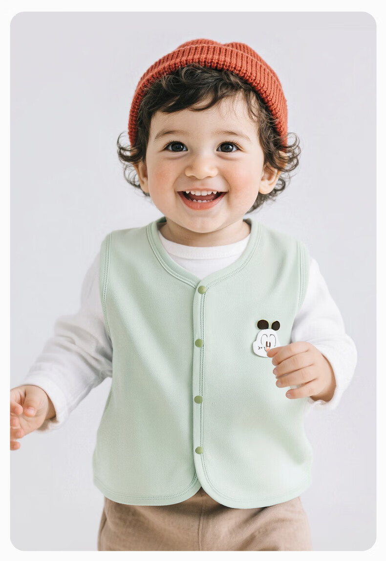 BOBDOG Baby Vest Spring And Autumn Style, Pure Cotton Infant And Toddler Unisex Baby Class A Warm Vest Top Children's Sleeveless Jacket for Fall And Winter 10