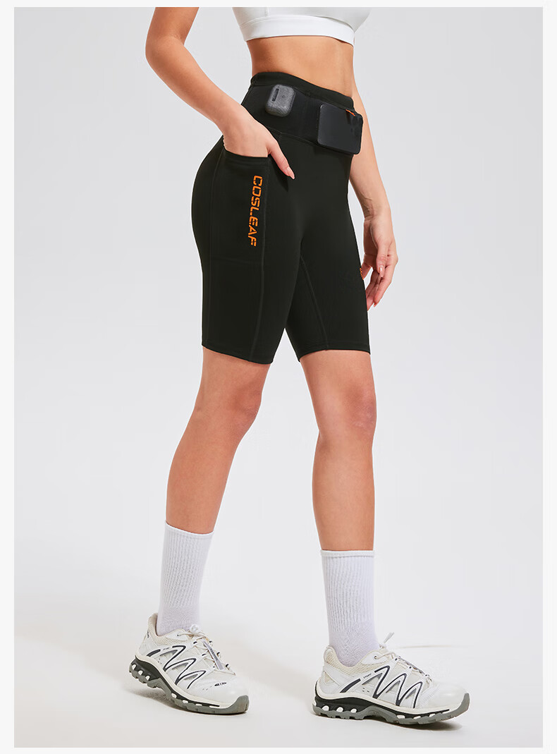 Cosleaf Compression Running Shorts for Men and Women, Breathable Sweat-Wicking Fitness Kangaroo Pocket Marathon Training Tights 30