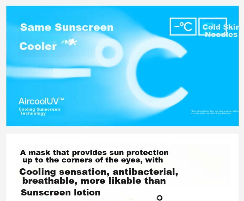 Bananain Liangpi 301UV Air Sun Protection Face Mask, Unisex Ice Silk Full-Face UV-Resistant Sunshade Face Cover 1