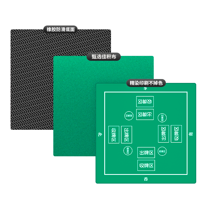 Huasheng Guandan Special Tablecloth, Entertainment Playing Cards, Mahjong Tiles, Waterproof Guandan Poker Tablecloth, 2MM Green, H-076