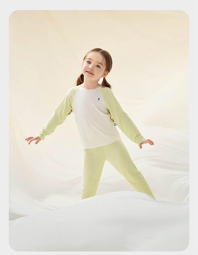Babycare Camellia Children's Homewear Spring Summer Modal Lightweight Pajama Set Shell White 130 36