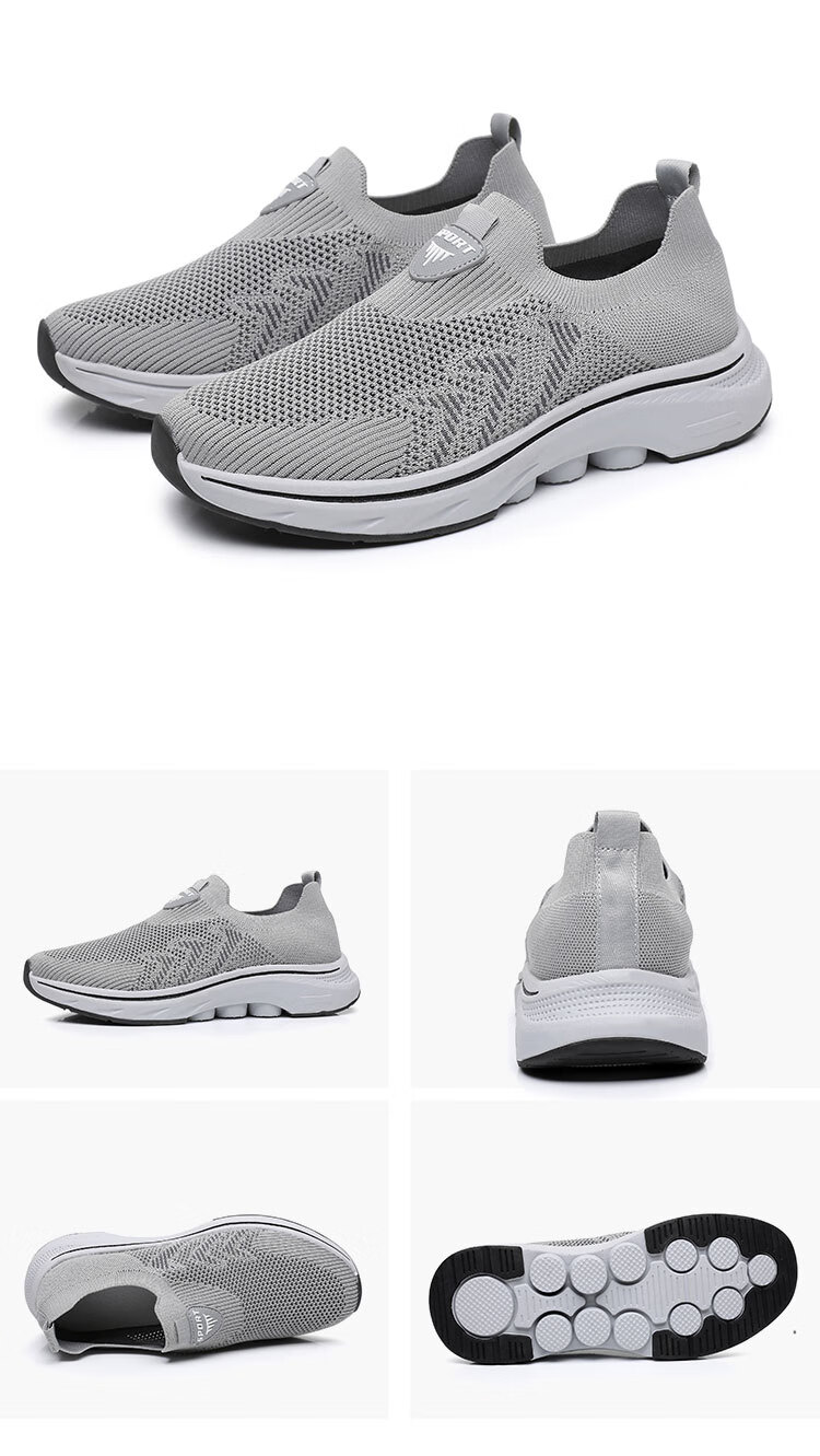 Anglerfish Old Beijing Cloth Shoes Women's Summer Breathable Mesh Slip-On Walking Shoes A6008 Gray Size 38 26