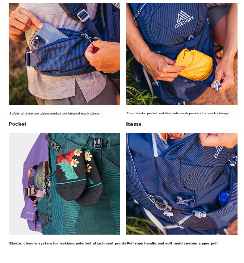 GREGORY Juno Bamboo Creek Outdoor Hiking Backpack for Women, Breathable Double Shoulder Bag, Mountaineering Pack, 30L, Emerald Gree 6