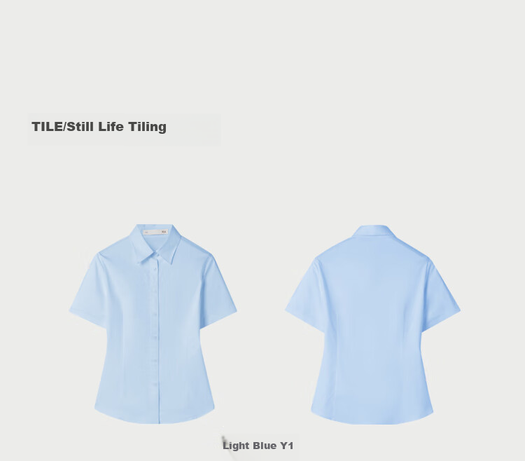 HLA Short-Sleeve Shirt, Summer Business Commute, Solid Color Formal Blouse, Women's Clothing, Bleached, 160/84A (36), Qixi Gift 6