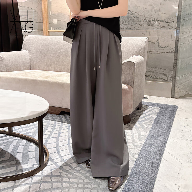 MEIYANG Misty Rose Casual Pants, UPF50+ Toray Sun Protection Wide-Leg Pants, Gray (Regular Version), XL