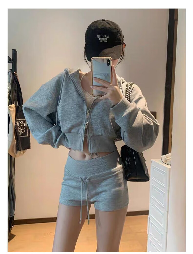 Langsha Women's Sports Shorts 2026 New American Slimming Three-Quarter Casual Drawstring High-Waist A-Line Hot Pants 19