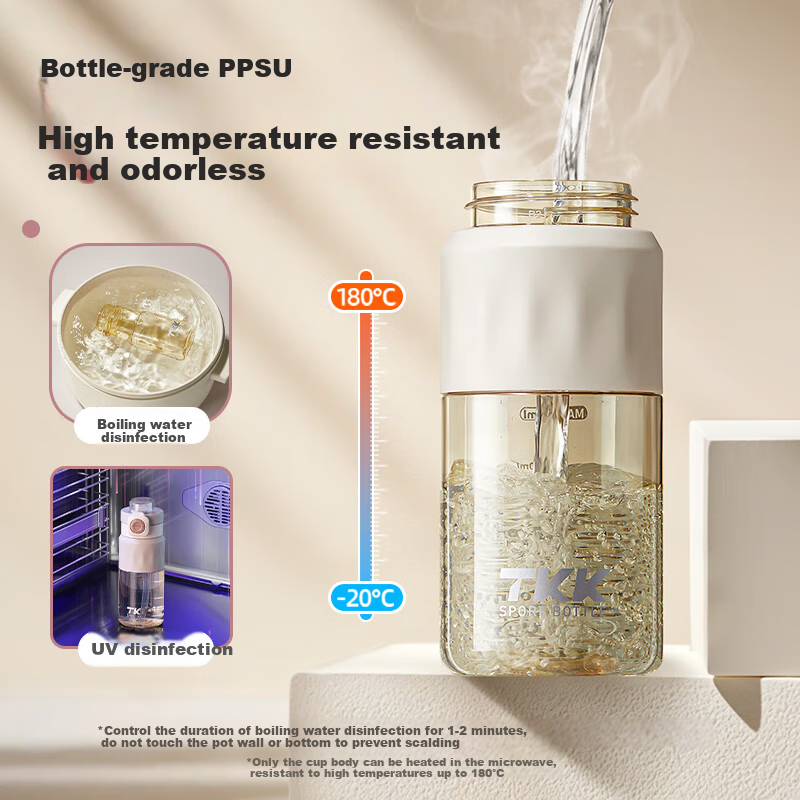 TKK Straw Cup for Pregnant Women And New Mothers, PPSU Water Bottle for Adults to Drink While Lying Down, Food-Grade Plastic Water Bottle for Students And Childre