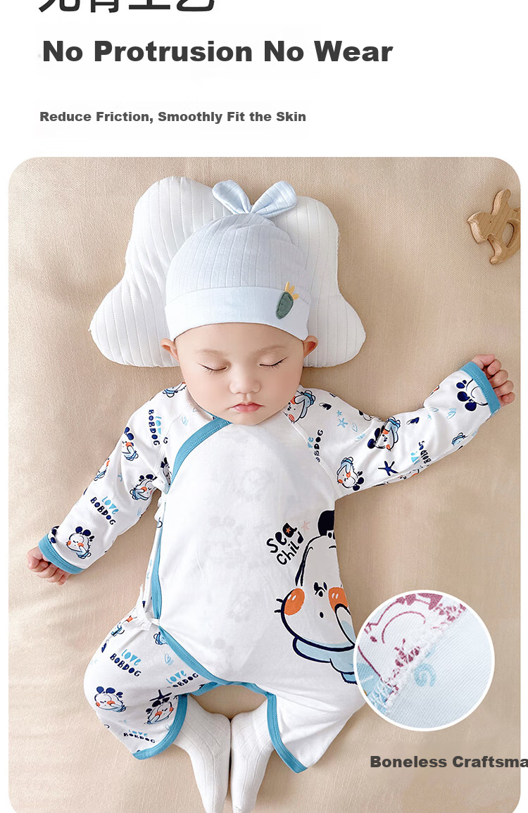 BOBDOG Newborn Baby Clothes Spring And Autumn Style Full Moon 52 Size Infant Romper Spring And Autumn 0-3 Months Butterfly Suit 13