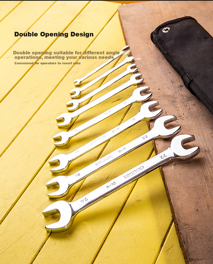Deli Open-End And Box-End Wrench Set, 14 Pieces, 8-24mm, DL130014T 4