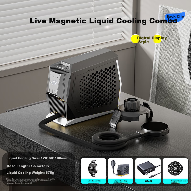 Maitai Liquid Cooling Phone Cooler for Live Streaming, Ultra-Quiet Semiconductor Ice-Cold Magnetic Cooling Device, Water-Cooled Gaming Pad Suitable for Black Shark, Red Magic, Apple IPad AI