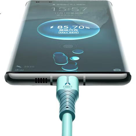 Кабель Nengshi Three-In-One, 1.5м, Синий, 66W, с разъемами Type-C, Lightning, Micro-USB
