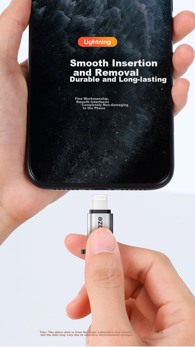 BIAZE Compatible Android And Apple Adapter, Type-C Female to Lightning Male Data Cable Charging Transfer Converter, Phone14/13Pro Max/12 Mobile Phone Adapter 5