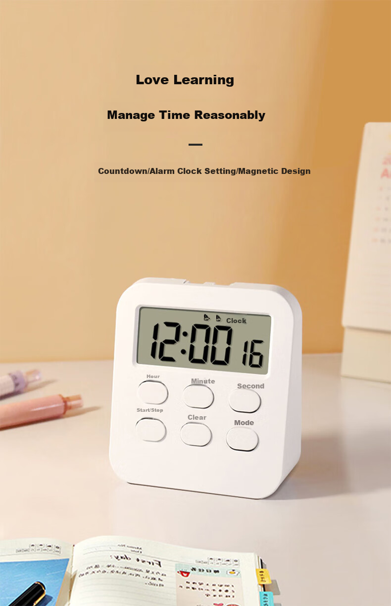 Siwangongli Student Timer, Silent Time Management Device, Kitchen Baking Timer, Study Exam Reminder, Multi-Functional Smart Alarm Clock, New Year Gift 1