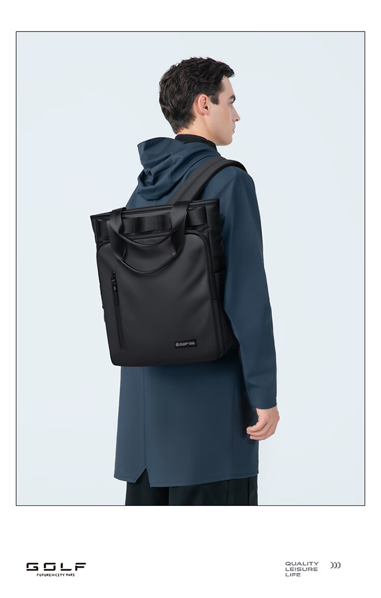 GOLF Backpack for Men, Travel Bag with 15.6/16 Inch Laptop Compartment, Student Schoolbag, Handheld Briefcase, Business Trip Bag 3