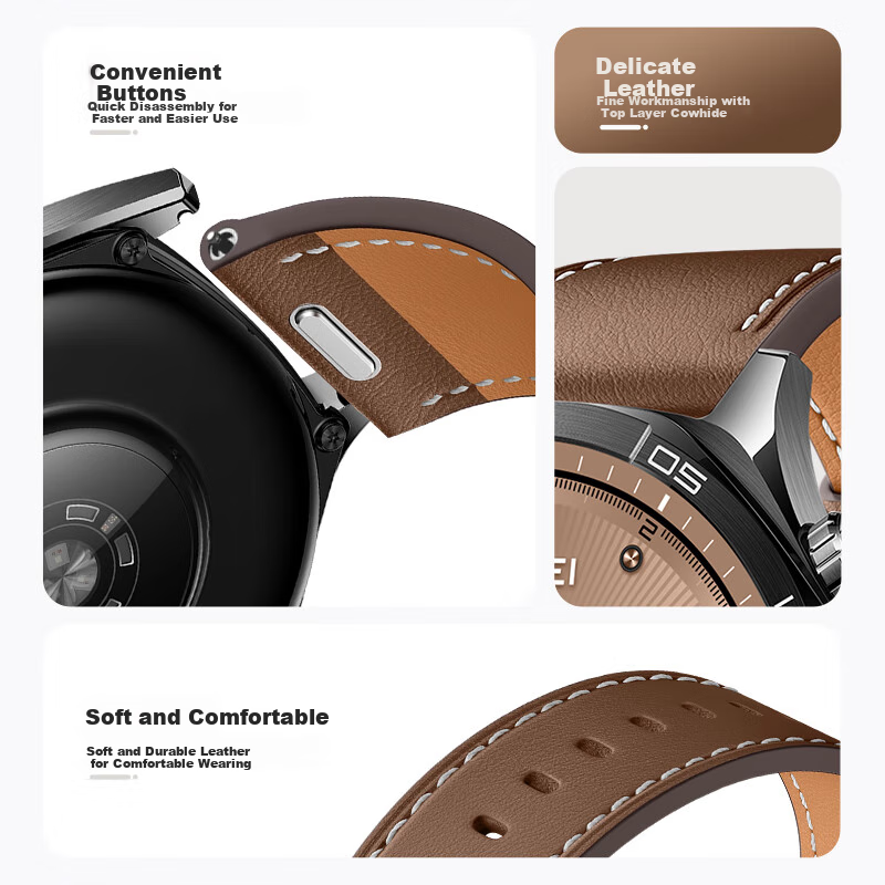 Кожаный ремешок Xiaopijiang для Huawei Watch GT6/GT4/GT5 Pro/Watch5, с быстросъемной кнопкой, для женских часов из телячьей кожи, 42/41 мм