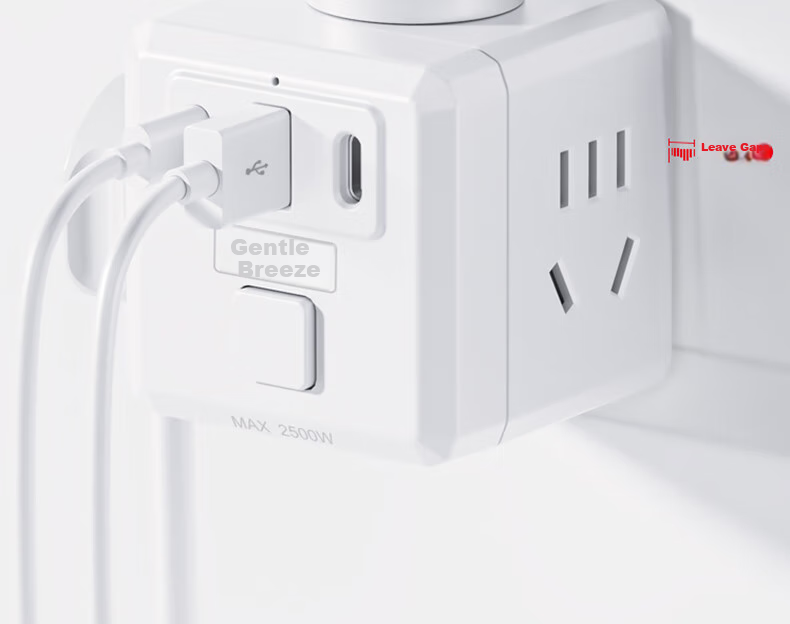 Kyfen 2500W High Power, Overload Protection, Master Switch, Multi-Outlet Adapter, Power Strip, Dormitory Office Use, Home Safety, 3-Prong, National Standard, Wireless 2