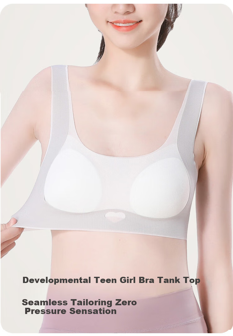 Zaishuo Girls' Underwear, Spring And Summer, for Middle And High School Students in Puberty, Sports Running, Seamless, Shock-Absorbing, Thin Bra And Vest 12
