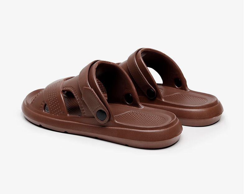 Guoluofi Men's Summer Sandals Beach Shoes Soft Sole Non-Slip Thick Sole Breathable Casual Dual-Purpose Outdoor Slippers Black Size 43-44 5