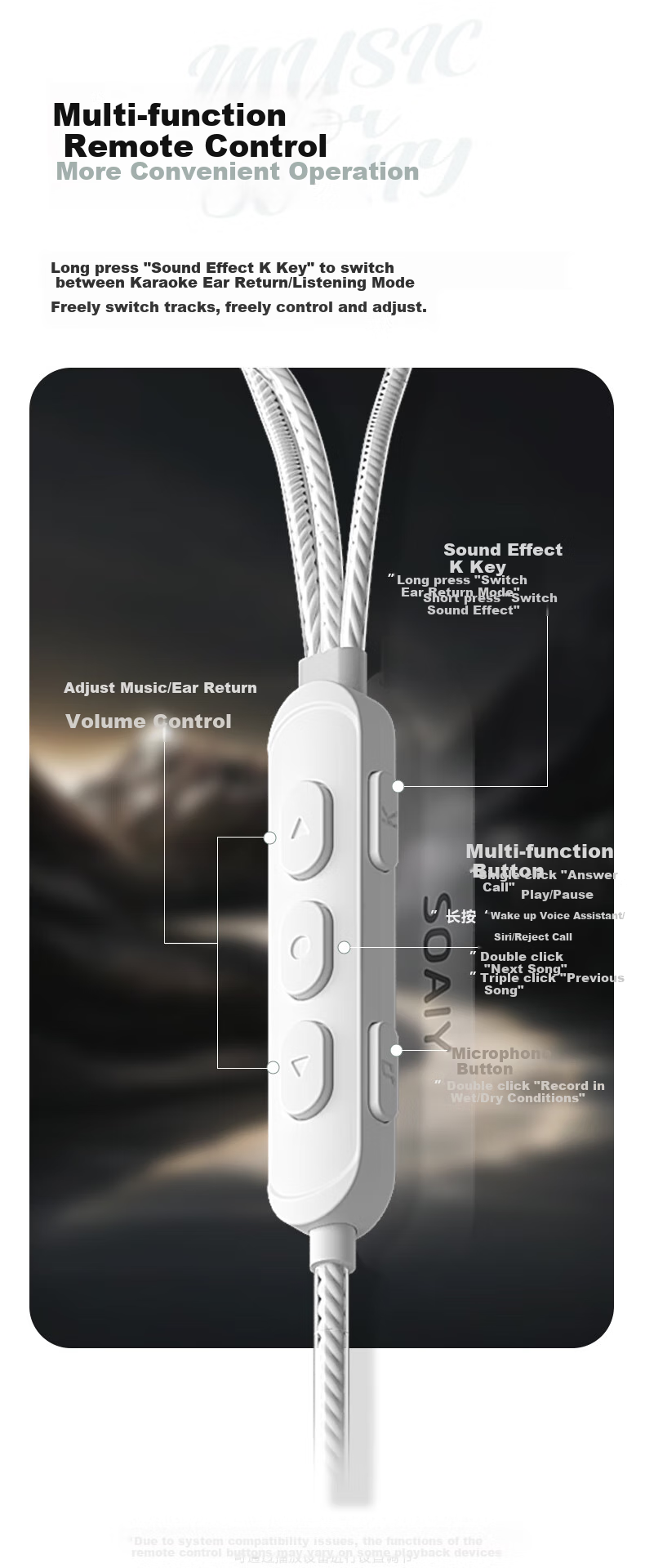 Soaiy MK57 Wired Karaoke Headphones, Mobile Karaoke Dedicated with Built-In Ear Monitor, Microphone, Singing Device, Professional Sound Card Microphone, Singing And Recording [Type-C Interface] 12