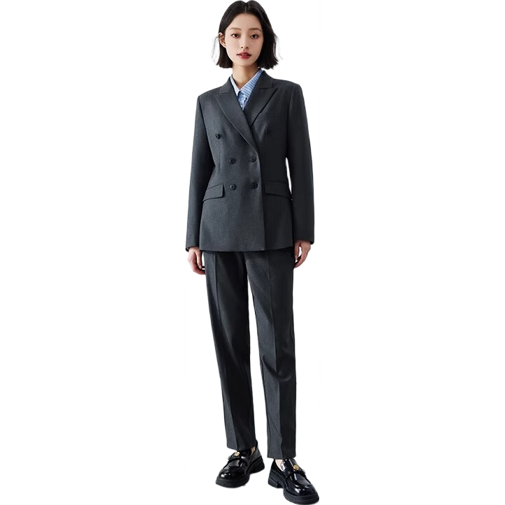 Bodexiaojie Women's Suit Set for Office Commute, Professional Attire for Petite Figures, Interview Wear, Career Blazer