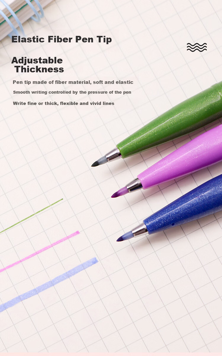 Pentel Colored Soft-Tip Gel Pen, Elastic Tip Water-Based Pen Touch, for Journaling, Letters, And Cards, SES15C Winter Night Blue 3