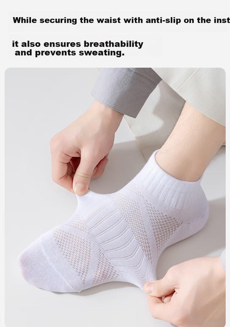Dongfangyuan Men's Socks, Short Socks for Spring And Summer, [10A Antibacterial And Odor-Resistant], Breathable, Non-Stuffy, Sports Waist-Cinching Short Tube Socks, 10 Pairs 3