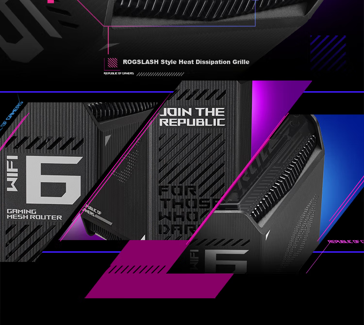 ROG [Renewal Subsidy] ROG Cube Tri-Band 10 Gigabit Gaming Distributed Parent-Child Router | Whole-House WiFi 6 Set, Gigabit Wireless Aimesh Flexible Routing System 18
