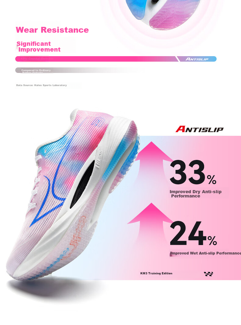 HEALTH KM3C+ Running Shoes for Men And Women Students, Lightweight Shock-Absorbing Professional Physical Test Training Sports Shoes Yellow Pink Size 37 11